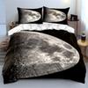 Moon Crater Print Design Bedding Duvet Cover Set  (1*Duvet Cover 2*Pillowcases, Without Duvet Insert)