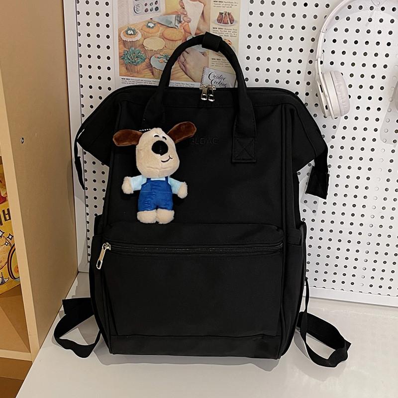 Casual Nylon Student Backpack With Embroidery And Air Cushion Straps For Middle School Girls And Boys