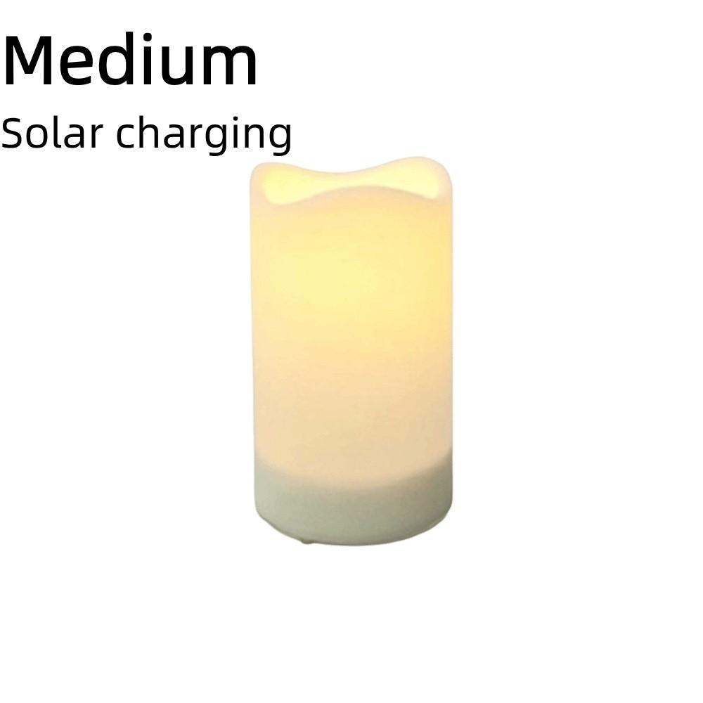 Waterproof Solar Candle Lights Decorative Weather Resistant Outdoor Candle Lights Warm Illumination Automatic Lighting