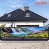 Tropical Flower & Waterfall Garden Banner, Outdoor Fence Patio Summer Decoration