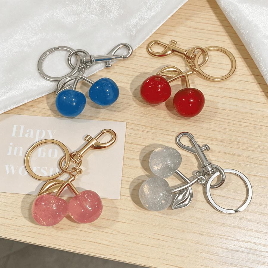 Cherry Bag Pendant Women's Bag Accessory Car Key Pendant Elegant Couple Gift Cherry Bag Charm