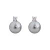 Classic Retro Elegant Pearl Zircon Stud Earrings 925 Silver For Women Jewelry