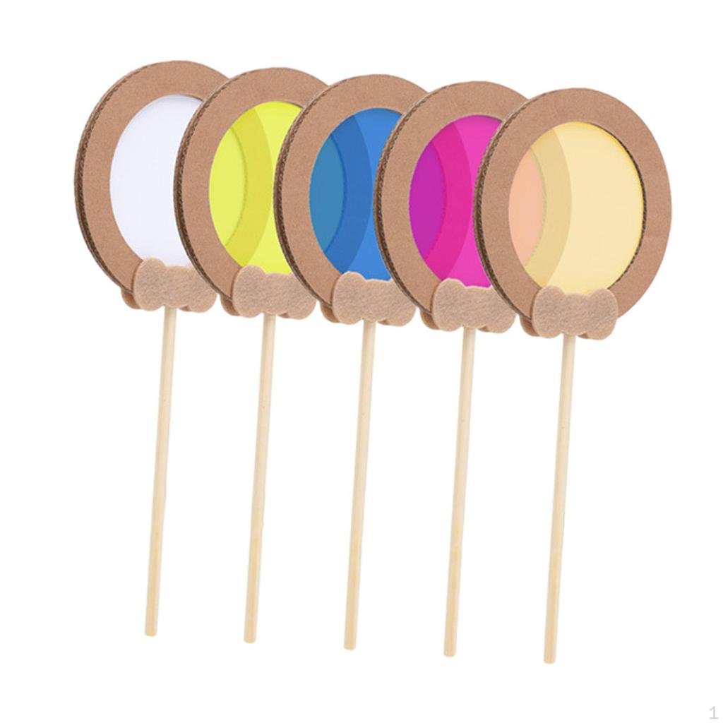 5 Pieces Kids Science Color Paddles Optical Learning Preschool Teaching Tools Discovery