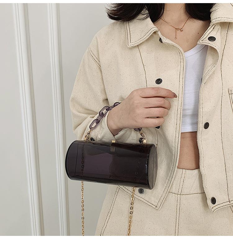Acrylic Chain Transparent Box Jelly Bag Individual Hexagon Clear PVC Women Handbags Mini Designer Evening Crossbody Tote Bags