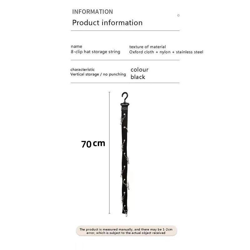 1PCS Hanging Hat Rack with Hook & Metal Clips - Caps Organizer for Baseball Caps, Golf Caps, Hat Storage Stand