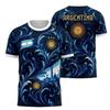 Sommer Neu Argentinien Flagge Druck Herren Damen Gedenk Fußball Sport T-Shirt Herren Training Fitness Kurzarm T-Shirt