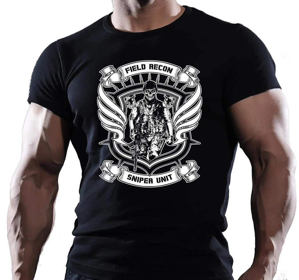 Field Recon Airsoft Paintball Military Army Sniper Unit T-Shirt 100% Cotton O-Neck Short Sleeve Casual Mens T-shirt Size S-3XL