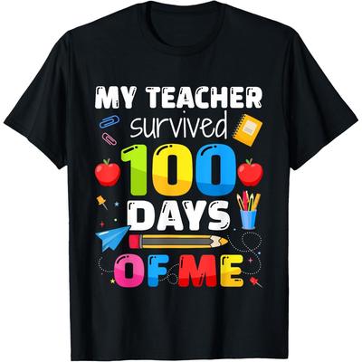 Teacher Survived 100 Days of Me for 100th Day School Student T-Shirt
