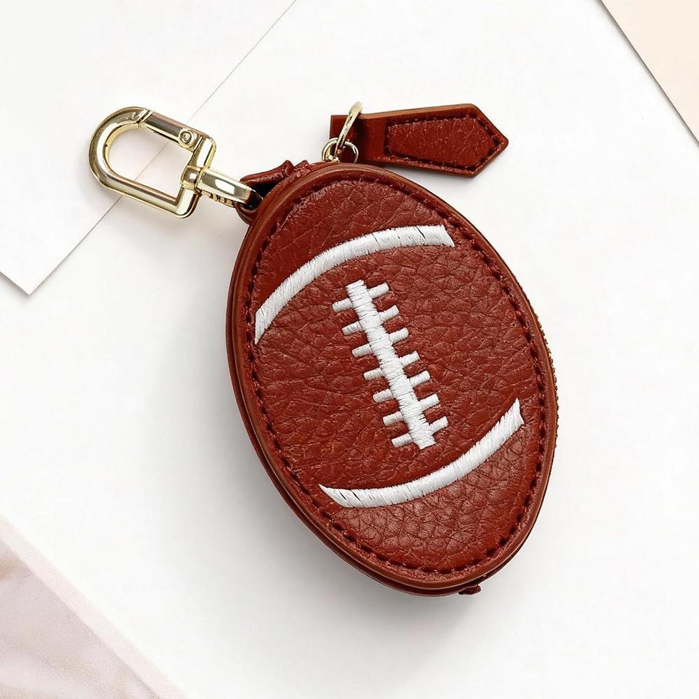 Sporty Basketball Coin Purse Cartoon Ball-Shaped Headphone Pouch Small Waterproof Storage Bag for Earphones & Accessories