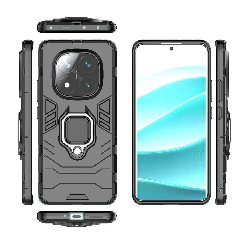 Für Xiaomi Redmi Note 14 Pro 5G/Poco X7 5G Hülle PC+TPU Schutzhülle mit Ring-Ständer