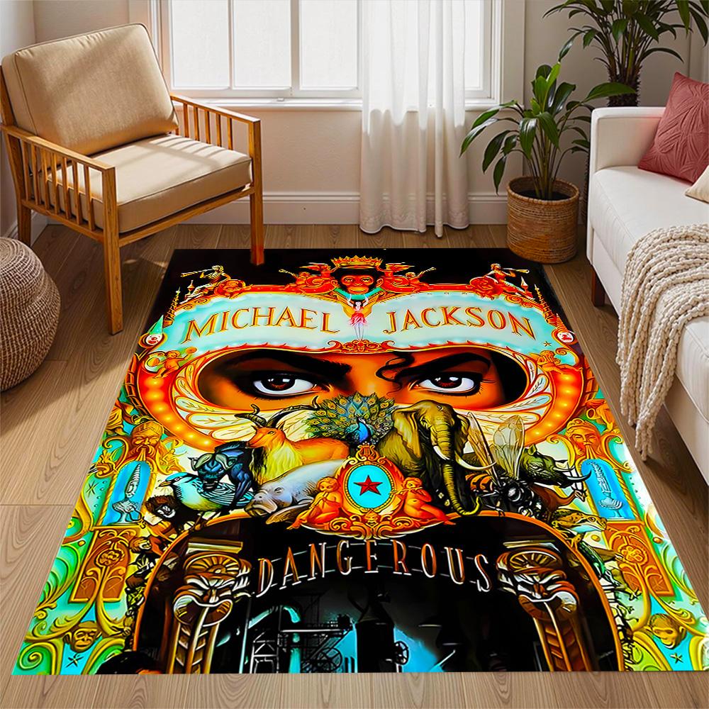 Michael Jackson Dangerous Tour Carpet Suitable for Foyer Balcony Hallway Game Room Anti-slip Rug Decorate Offices Spiritual Gift