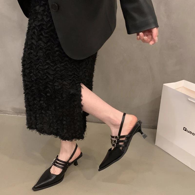 Designer Summer Women High Heel Sandals Fashion Shallow Pointed Toe Shoes Outdoor Dress Gladiator Lady Pumps