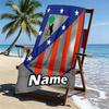 Custom Name Personalized Football Team Print Beach Towel, for Trip Camping Beach Party Home Decor, Birthday Gift for Family & Friends