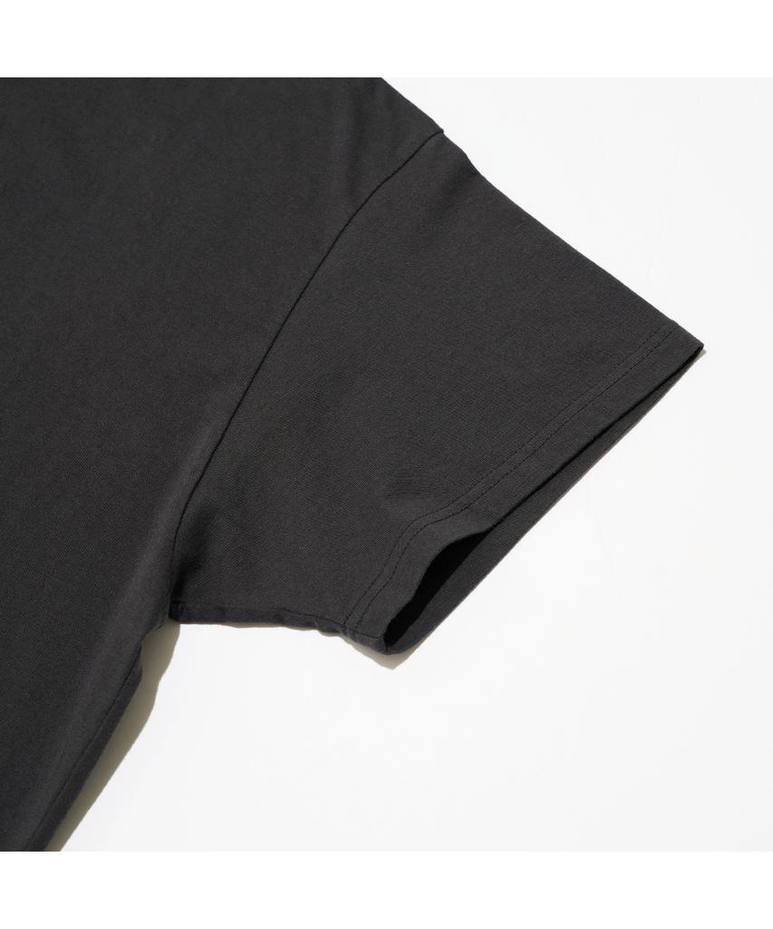 Dyutelo Neck Color Box Short Sleeve T-Shirt Vintage Black