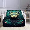 1pc Cozy Wolf Print Blanket Flannel Blanket For Sofa, Bed, Travel, Camping, Living Room, Office, Couch, Chair
