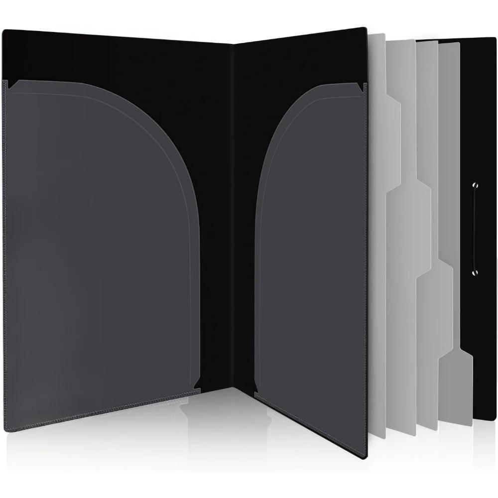 

Accordion File Manager, 5 pocket extension folders with pockets, portable paper Manager, school office supplies blue чёрный