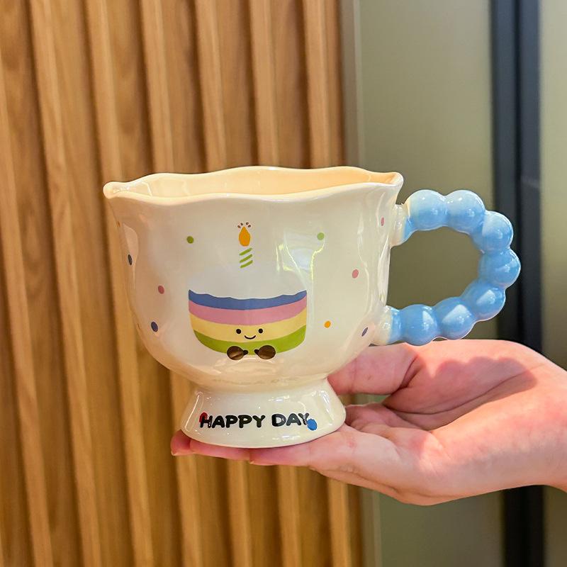 Super roztomilý chlebový hrnek dívčí domácí pitný hrnek kancelářský keramický hrnek snídaňový hrnek dárek k narozeninám