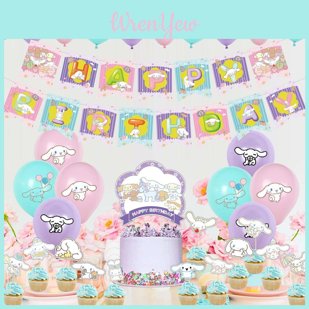 Happy Birthday Banner For Cinnamonroll Lovers Well-designed Party Decorations For Kids Parties