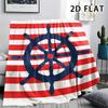1Pc 2D FLAT Red Stripe Marine Print Flannel Blanket,High quality Comfortable for All Seasons,Home Decor,Warmth and Comfort,Perfect for Christmas Gifts