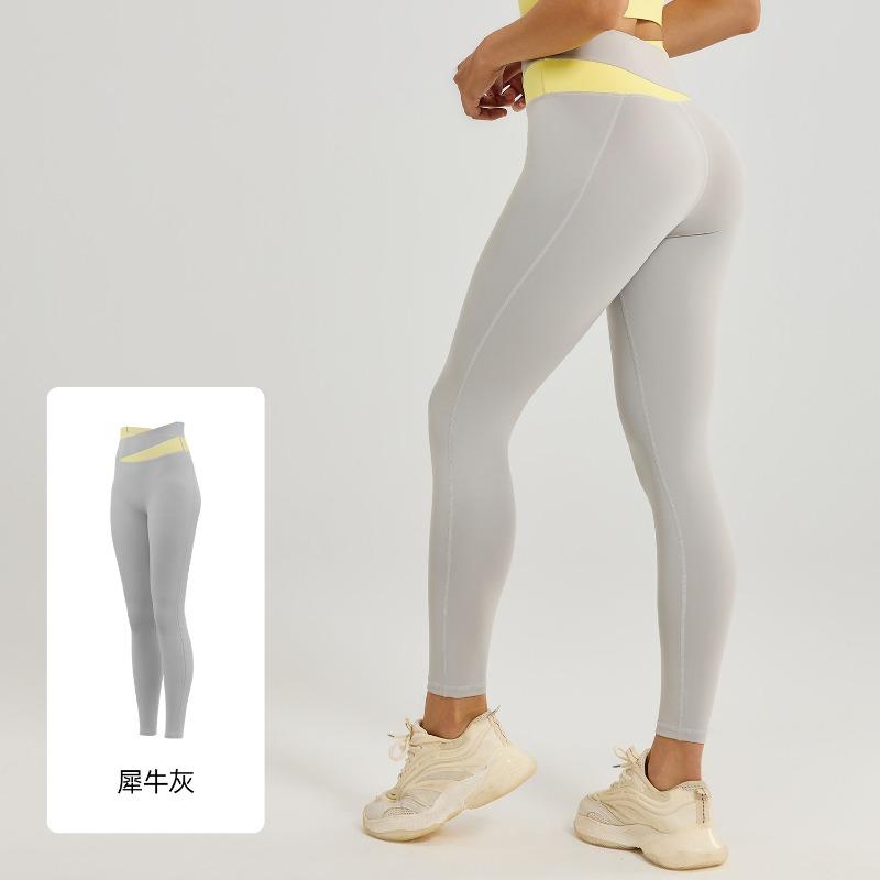 Juyatang Nude Splicing Yoga Pants High Waist Hip Lift Fitness Elastic Fitness Trousers Running Sweatpants