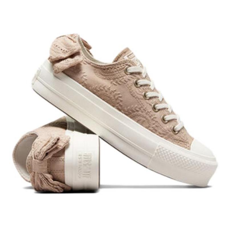 Converse Chuck Taylor All Star Comfortable and Simple Non-Slip Lightweight Low-Top Espadrilles Women's Brown White