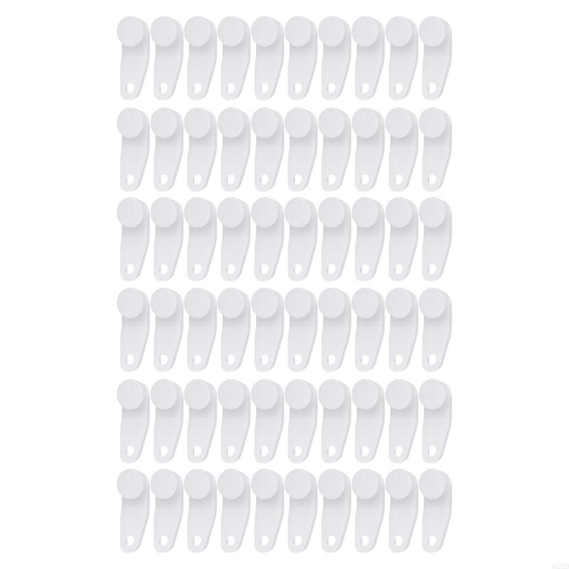 62KD Curtain Installation Set with 30/60Pcs White Traverses Rod Slides Gliders Curtain Track Gliders Hook for Home and Office