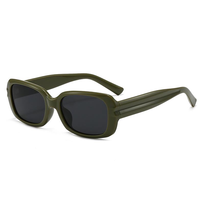 European & American Khaki Spicy Girl Sunglasses: High-End Square Shades for Photography Enthusiasts