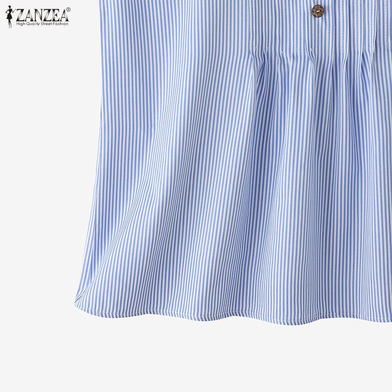 ZANZEA Women Casual V-Neck Sleeveless Stripe Tank Tops