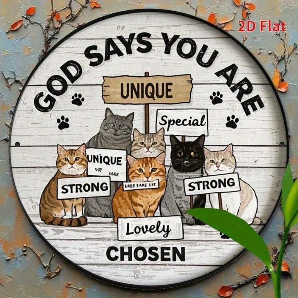 Vintage Cat Metal Sign 8x8 Inch Cute Pet Wall Decor For Home Cafe Bar Garden Yard