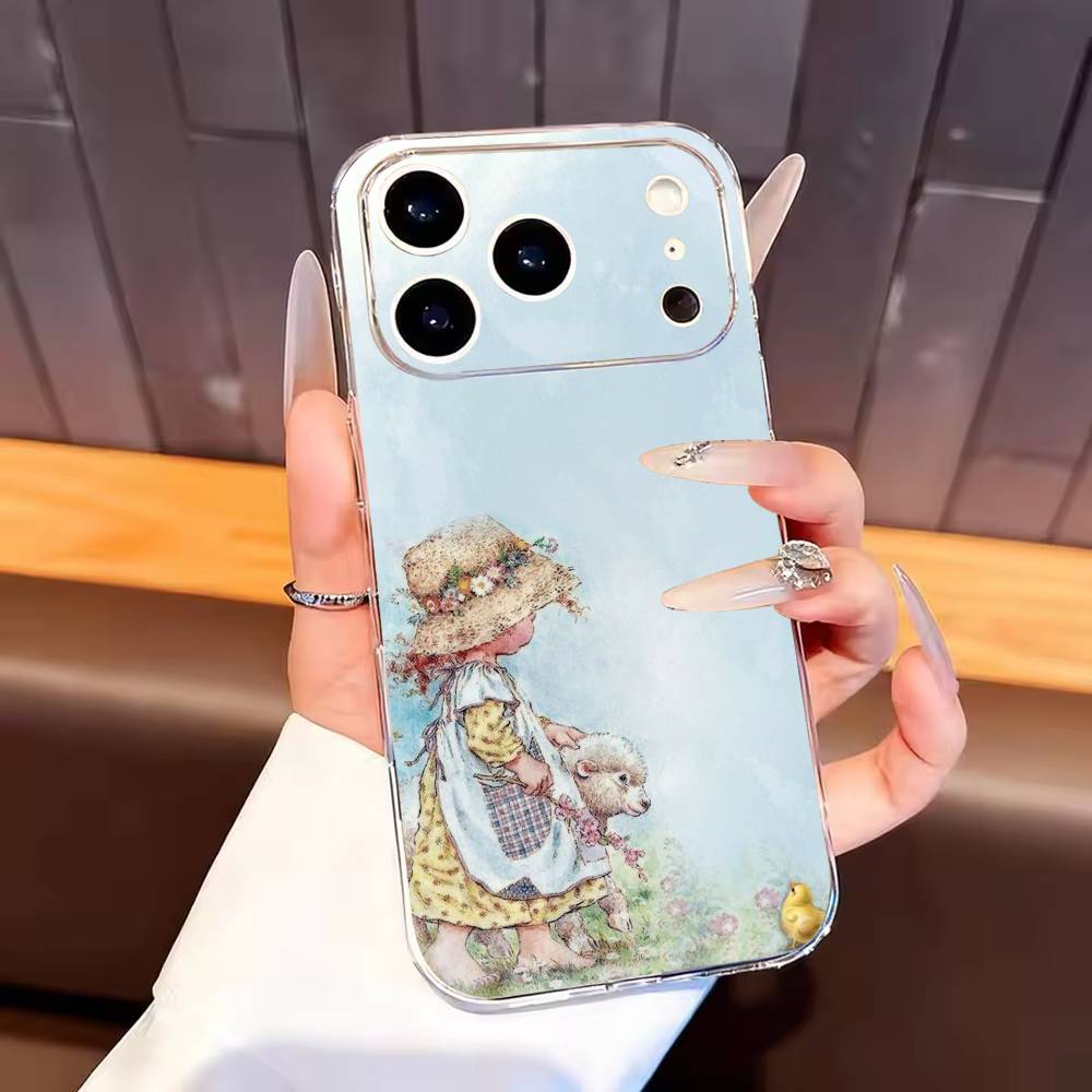 Art S-Sarah K-Kay Pattern Phone Case For iPhone17,16,15,14,13,12,11 Plus,Pro Max Soft Transparent Cover