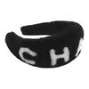 CHANEL letter logo simple casual fashion cotton headband women's black