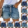 Ladies' Casual Hole  Versatile Fashionable Denim Shorts
