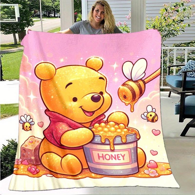 1pc Winnie The Pooh Printing Blanket - Soft, All-Season Throw for Living Room, Bedroom,Personalized Gift with Adorable Cartoon Design