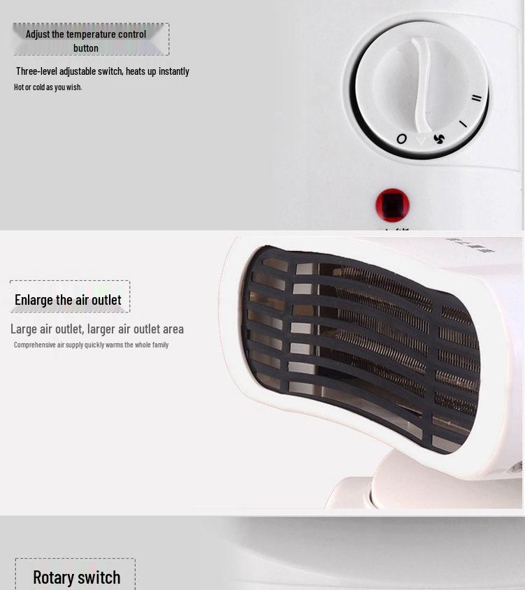 Dual-Use Electric Fan Heater: Compact, Energy-Efficient, Quick-Heating for Bedroom