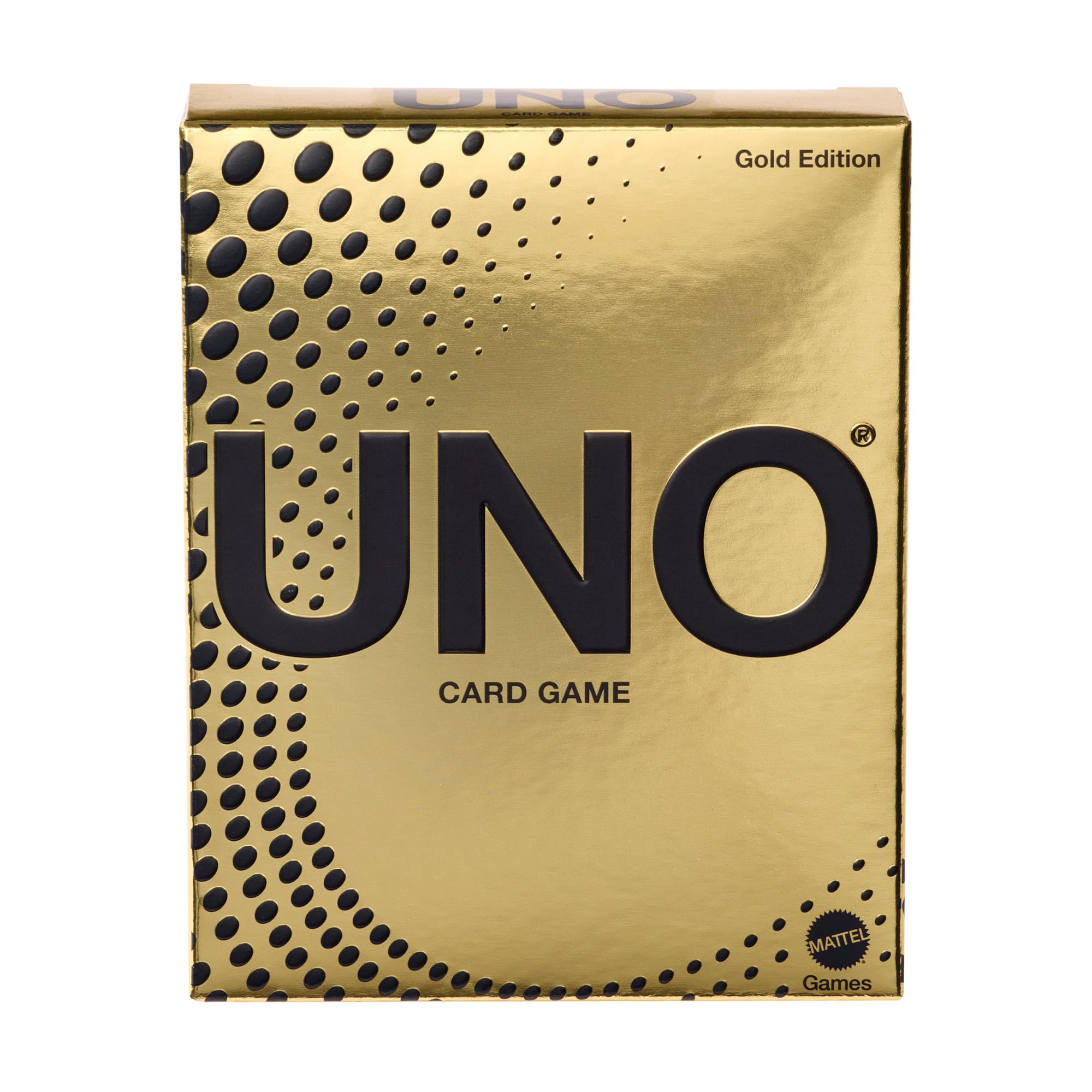 Mattel Games UNO ЗОЛОТОЕ ИЗДАНИЕ Вечеринка 112 Возраст 7+ Металлический JHB35 Игра, Принадлежности, Карты, 2-10 Игроков, Вверх, Золотой,