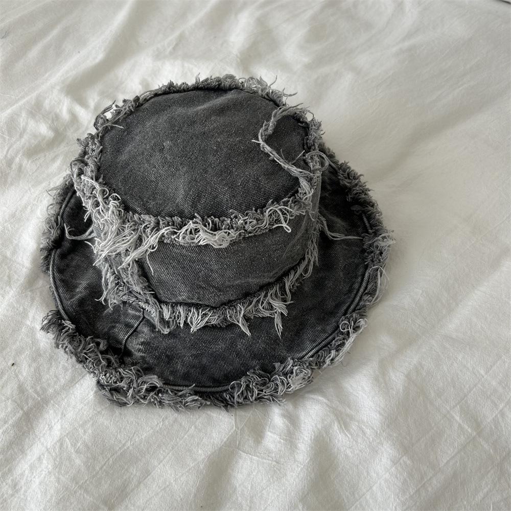 

Hat washed old basin hat fashion hat female street hip hop bucket hat чёрный