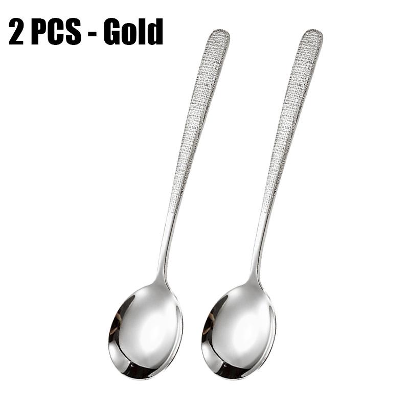 2 Pieces Salad Spoons Set, 7.8  Spoons Silverware, Food Grade Stainless Steel Dinner Spoons, Kitchen Dessert Spoons, Mirror Polished, 19.8cm серебряный