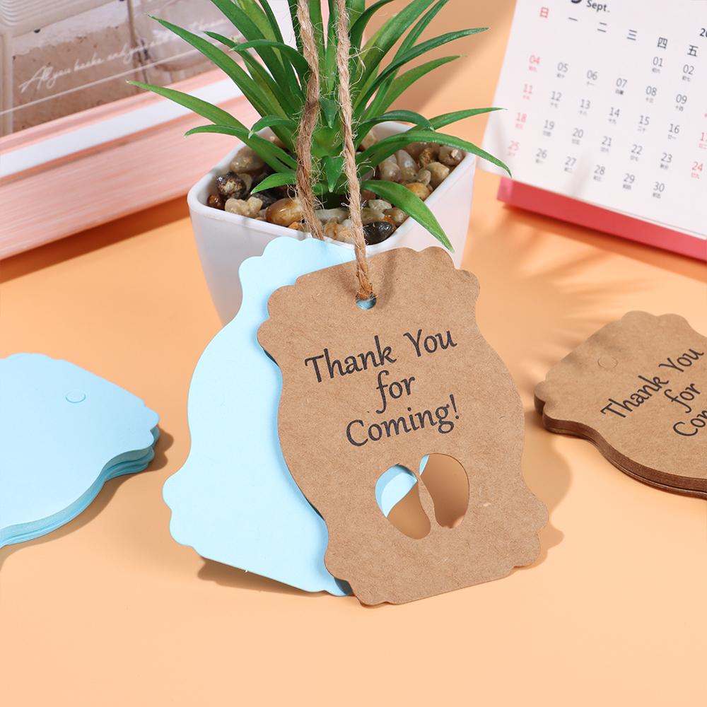Christening Feeding Bottle Feet Thank You For Coming Baby Shower Hanging Tags Packing Labels