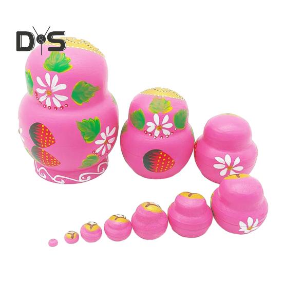 Russische Matrjoschka-Puppen für Kinder, 10-lagiges hölzernes Matrjoschka-Puppen-Set, Erdbeermädchen, pädagogisches Matrjoschka-Spielzeug, Geschenk für Kinder