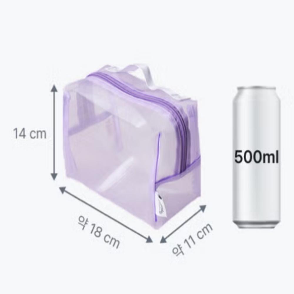 Purple Mesh Pouch with Handle