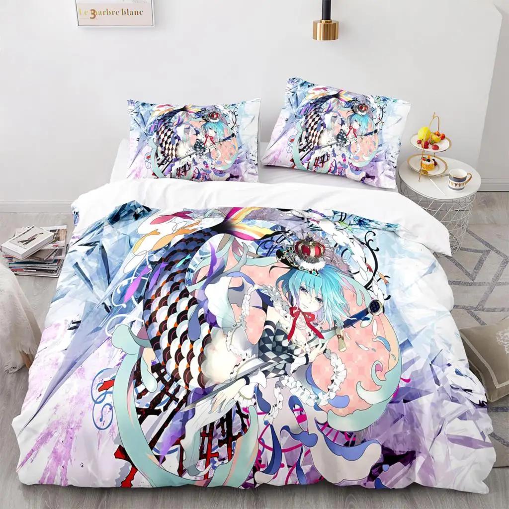 3D H-Hatsune M-Miku Bedding Set Single/Twin/Full/Queen/King Size Duvet Cover Set Aldult Kid Bedroom Decor Japan'S Music