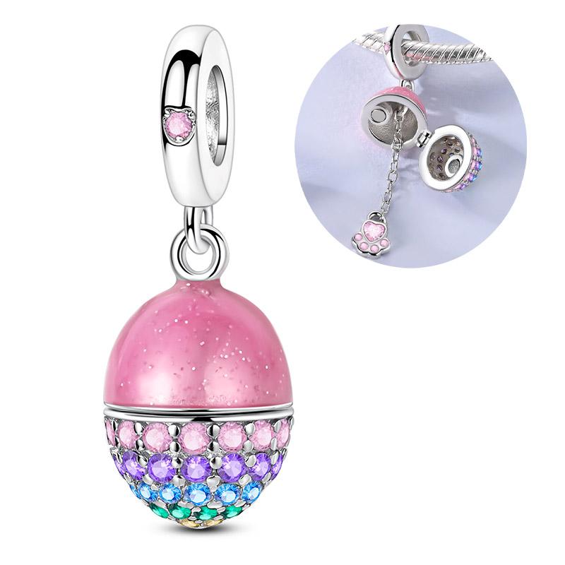 Original 925 Silver Charms Openable Matryoshka Dolls Suitcase Fit Bracelet Diy Fine Jewelry
