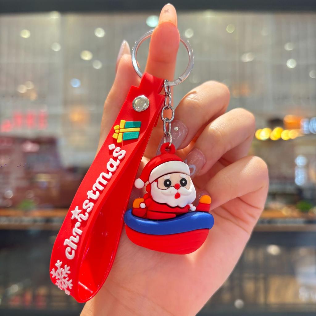 New Christmas Cartoon Keychain Bag Pendant Exquisite Santa Claus Car Keychain Small Gift