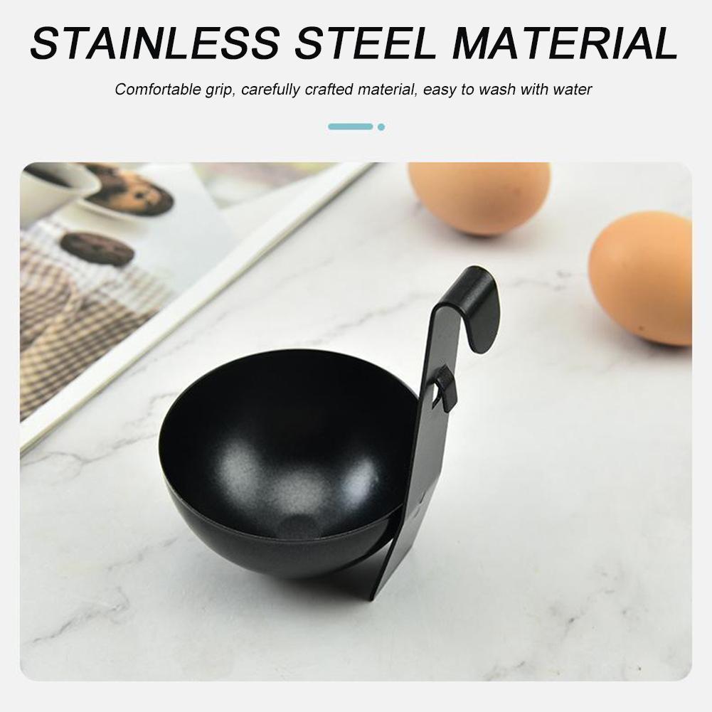 Stainless Steel Egg Poacher Nonstick Egg Boiling Heating Mold with Hanger Hook Kitchen Cooking Steaming Gadgets Tools Cookware