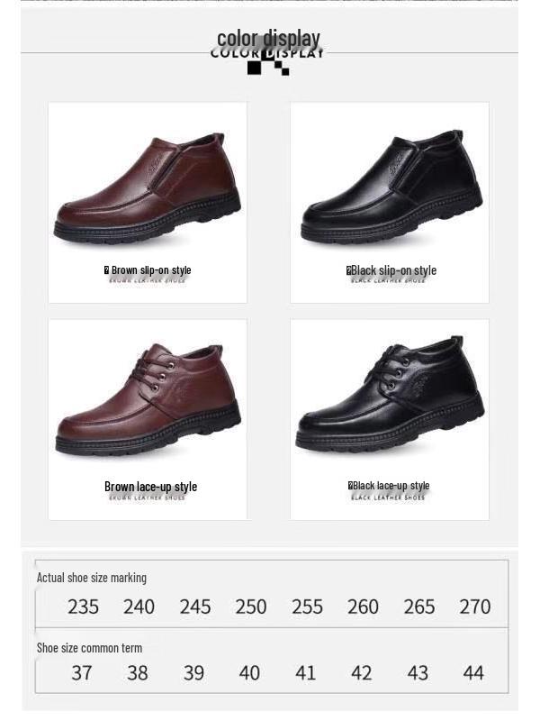 Men's Winter High-Top Cotton Boots: Warm Velvet-Lined Casual Shoes for Middle-Aged and Elderly.