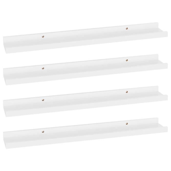VidaXL Wall Shelves 4 Pcs White 60x9x3 Cm