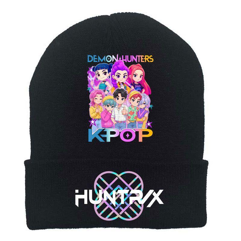 KPOP Witch Hunt Gruppe Strickmützen, Herbst- und Winteraufgeschlagene Wollmützen, Warme Pullover-Wintermützen für draußen, Kälteschutzmützen