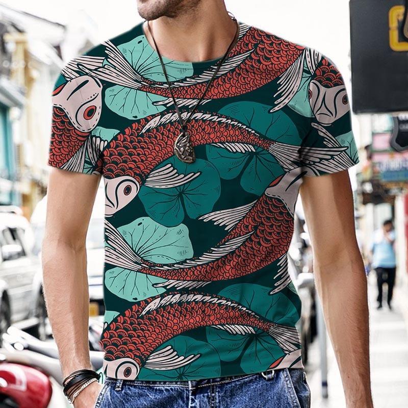Men's Casual Tees Summer Short Sleeve Round Neck Popular Clothes 3D Print Graphic Streetwear T-Shirts