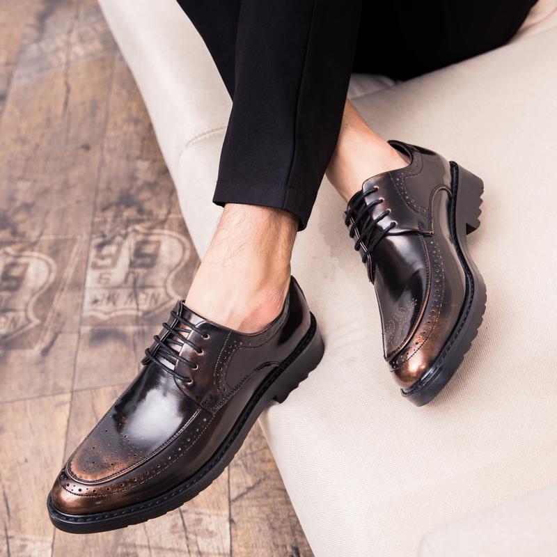 Fashion Men's Formal Leather Shoes Fashionable Minimalist Lace Up Style Outdoor Leisure Business Party Walking Men's Wedding Shoes