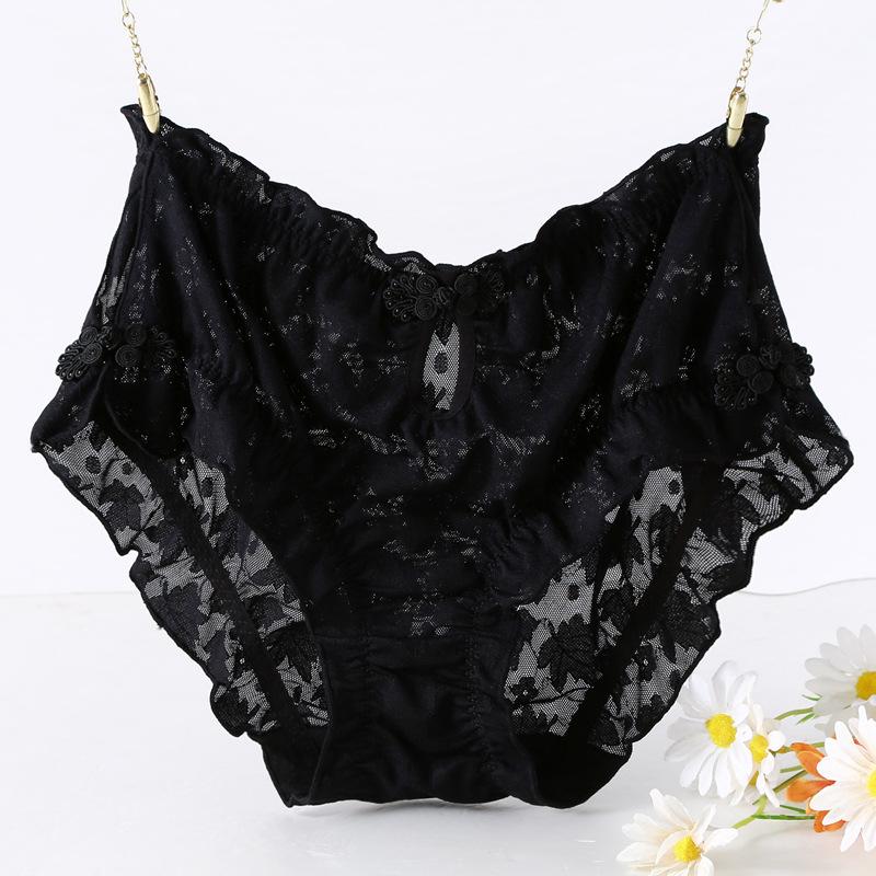 Red Medium High Waist Plus Knickers Size Sexy Comfortable Cheongsam with Buckle Fat Underwear Panties